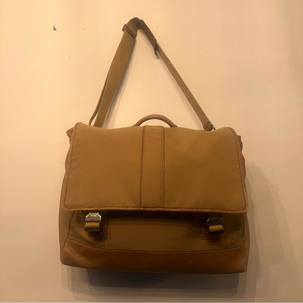 Coach Vintage Large Messenger Bag, Leather and Canvas  tan - Picture 3 of 14